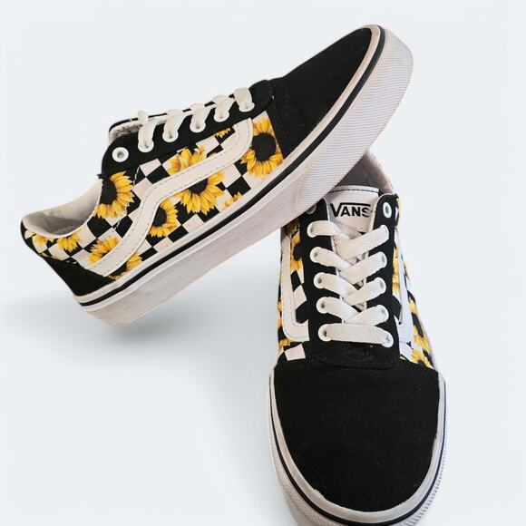Vans Other - Kids Vans Old Skool Sunflower Checkered Sneakers Size 2.5 Missy